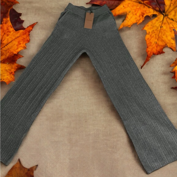 269$ Gentle Herd Women's Wool-Cashmere Wide-Leg Ribbed Pull On Pants Size XS/S - Picture 3 of 10